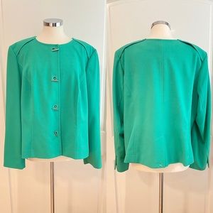 Lane Bryant Green Toggle Button Blazer Jacket Size 24